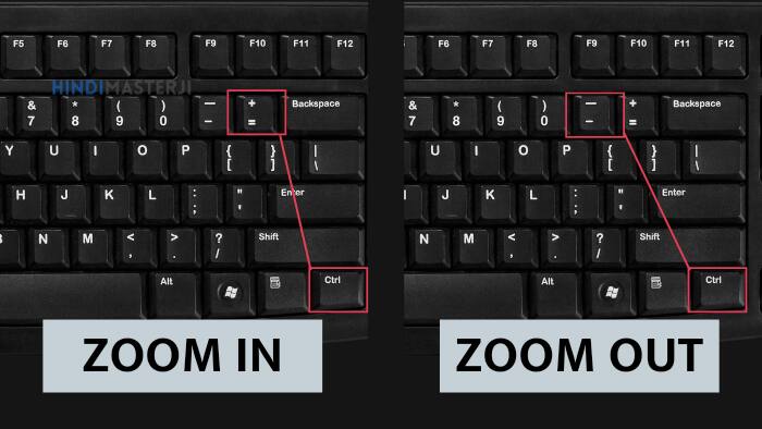 Computet laptop zoom in zoom out shortcut key