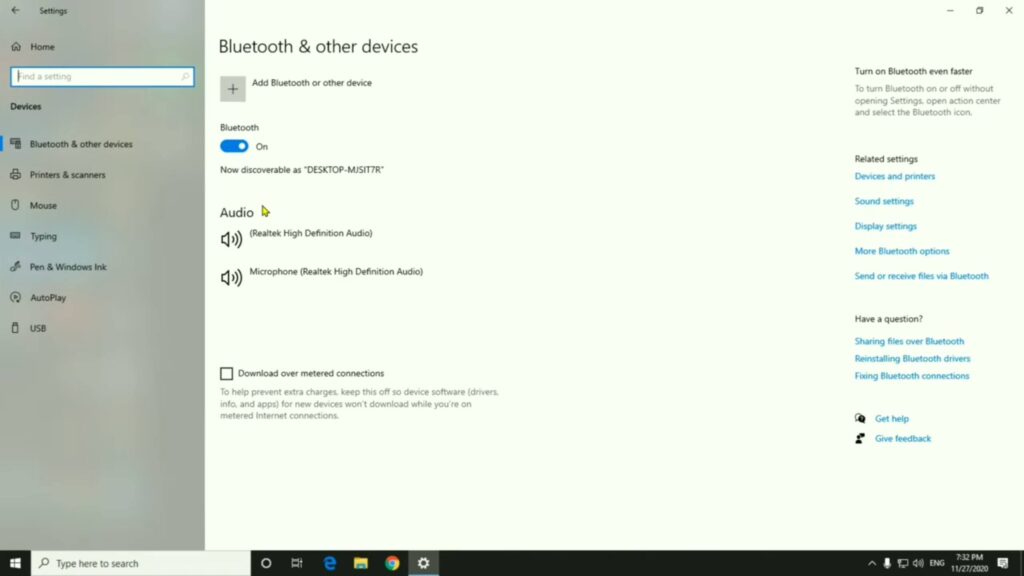 Turn on and turn off bluetooth in laptops